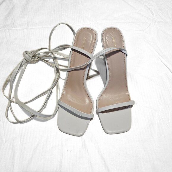 NOTB PLT Square Toe Lace Up Heeled Sandals 7 - Picture 2 of 9